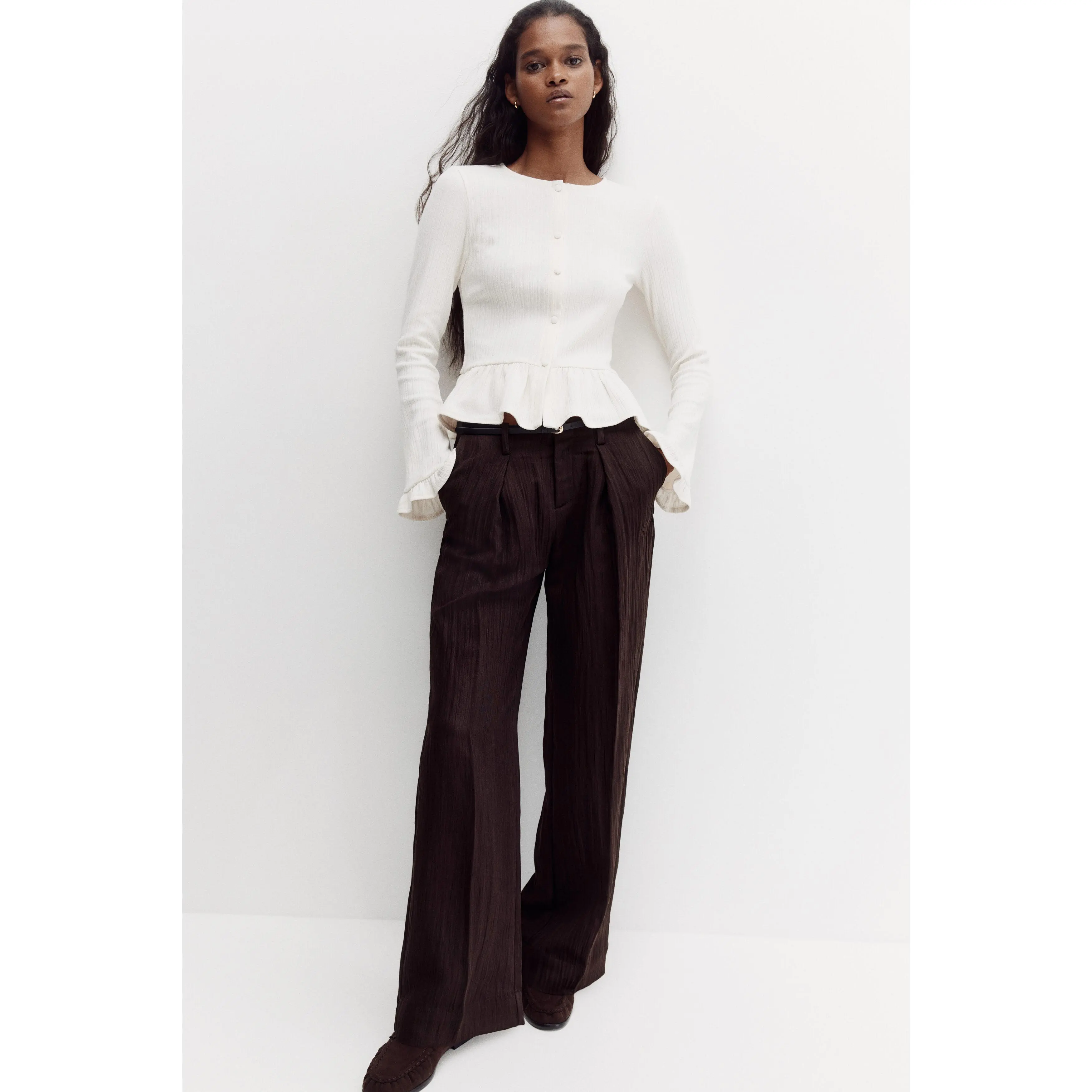 H&M Crinkled tailored trousers H&M Crinkled tailored trousers