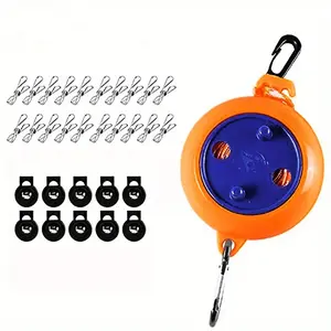 Portable Drill‑Free Retractable Clothesline, Wind‑proof Non‑Slip Drying Rope for Travel Indoor Camping Outdoor