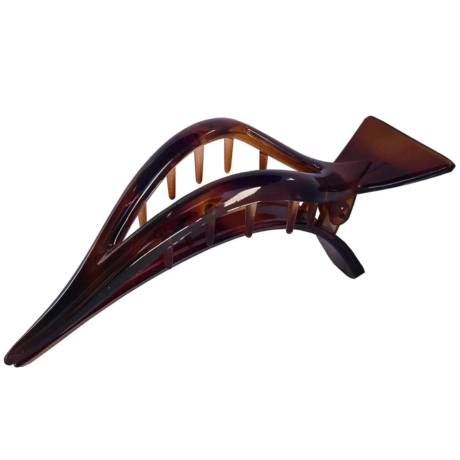Parcelona French Cardinal Beak Shell Cellulose Medium Hair Slider Yoga Claw Clip