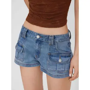 Cider Stretch Cider Denim Low Rise Pocket Micro Shorts SwimWeek