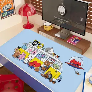 cute B-BT21 Mouse Pad 90x40CM non-slip Gaming Mousepad Gamer E-Sports Mouse Mat Game Mechanical Keyboard XXL Desk Mat