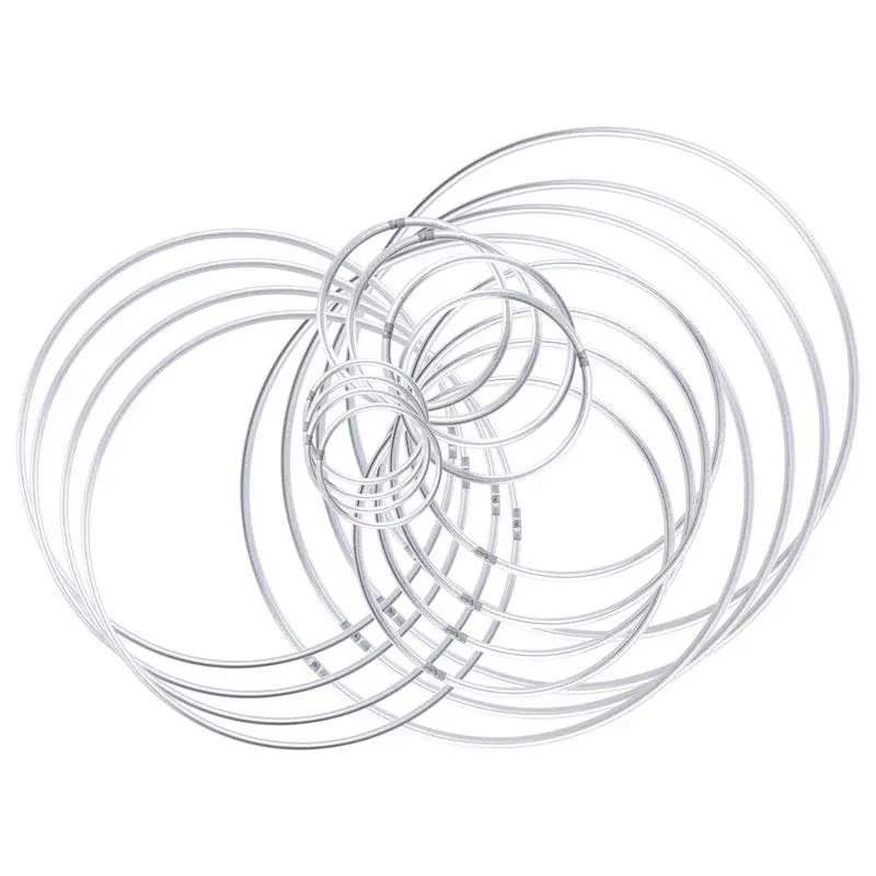20 Pieces Metal Dreamcatcher Rings/Hoops, Steel Craft Silver Rings for Crafts, Macramee and Other DIY Projects, in 5 Sizes