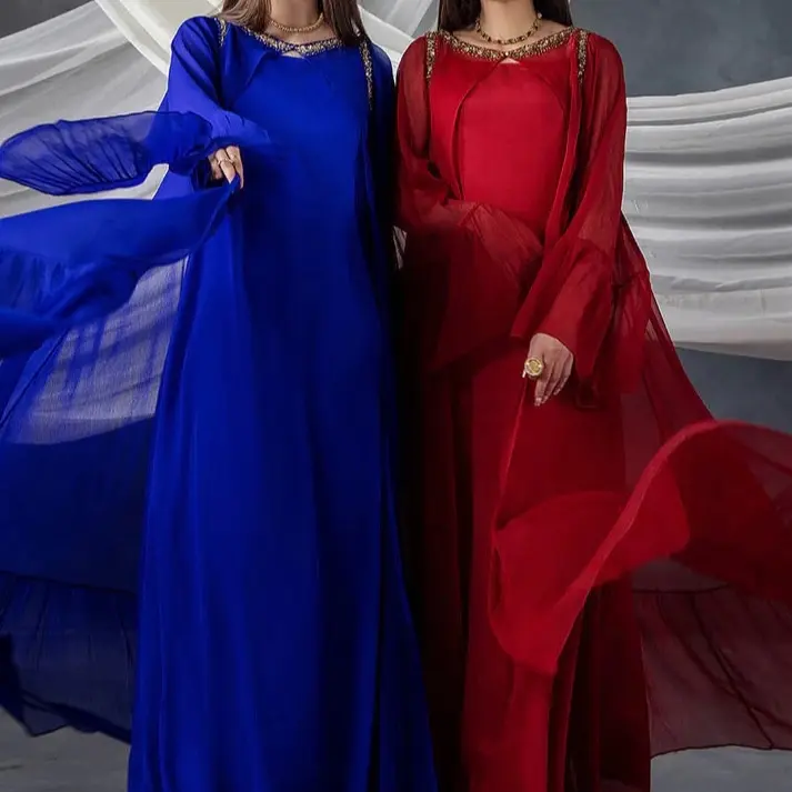 Khuda Baksh Chiffon Elegance kaftan 3-Piece Set