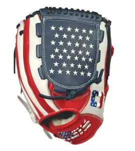 Sportz Drip Liberty Baseball Glove, 11.5", RHT, Red, White, Blue, Stars and Stripes Design, Youth Size, Soft Interior Lining