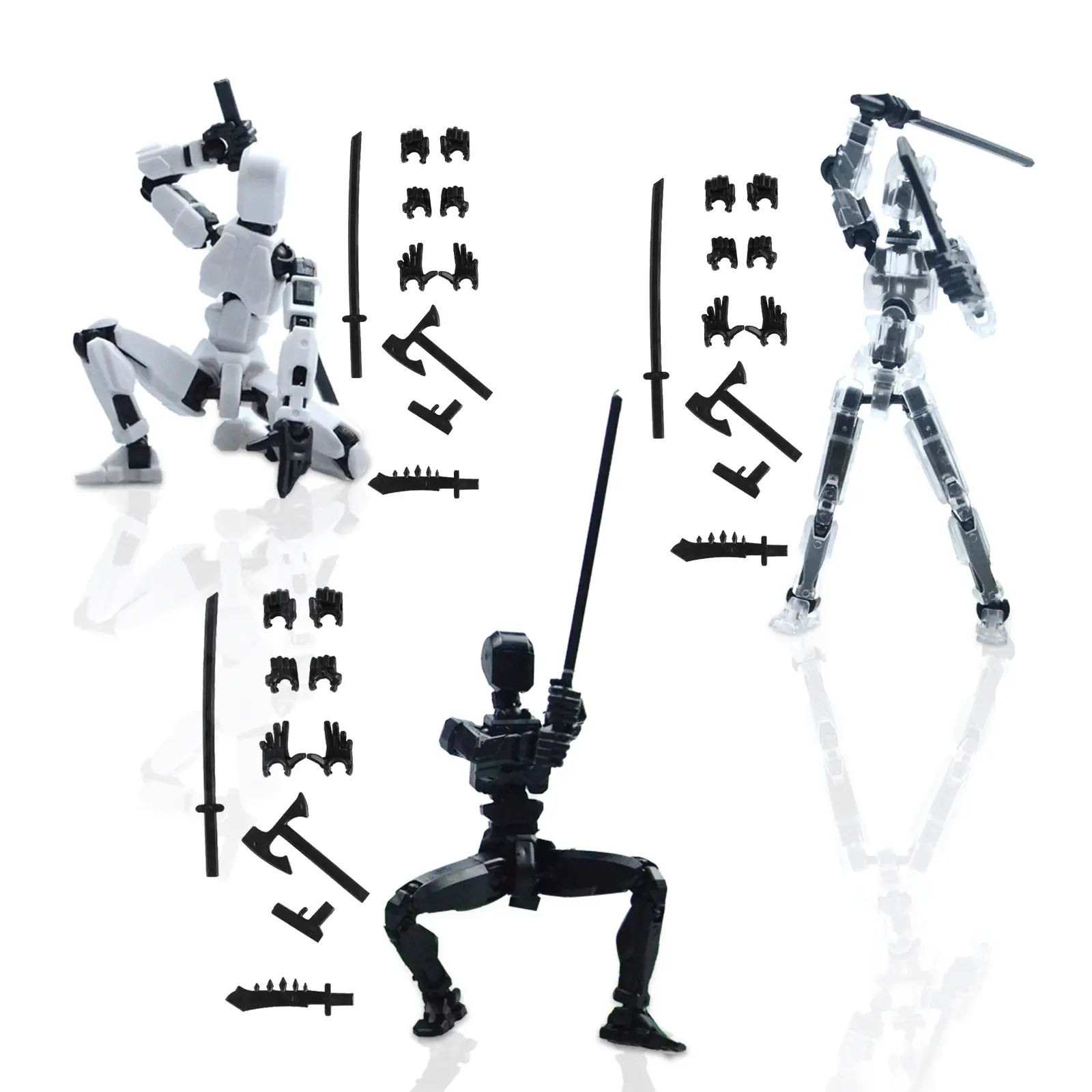 3PCS Titan13 Action Figure, Lucky Robot 13 Action Figure,3D Printed Multi-Jointed Movable Action Figures,Dummy Robot 13 Figure Creative Gifts for Kids Adults