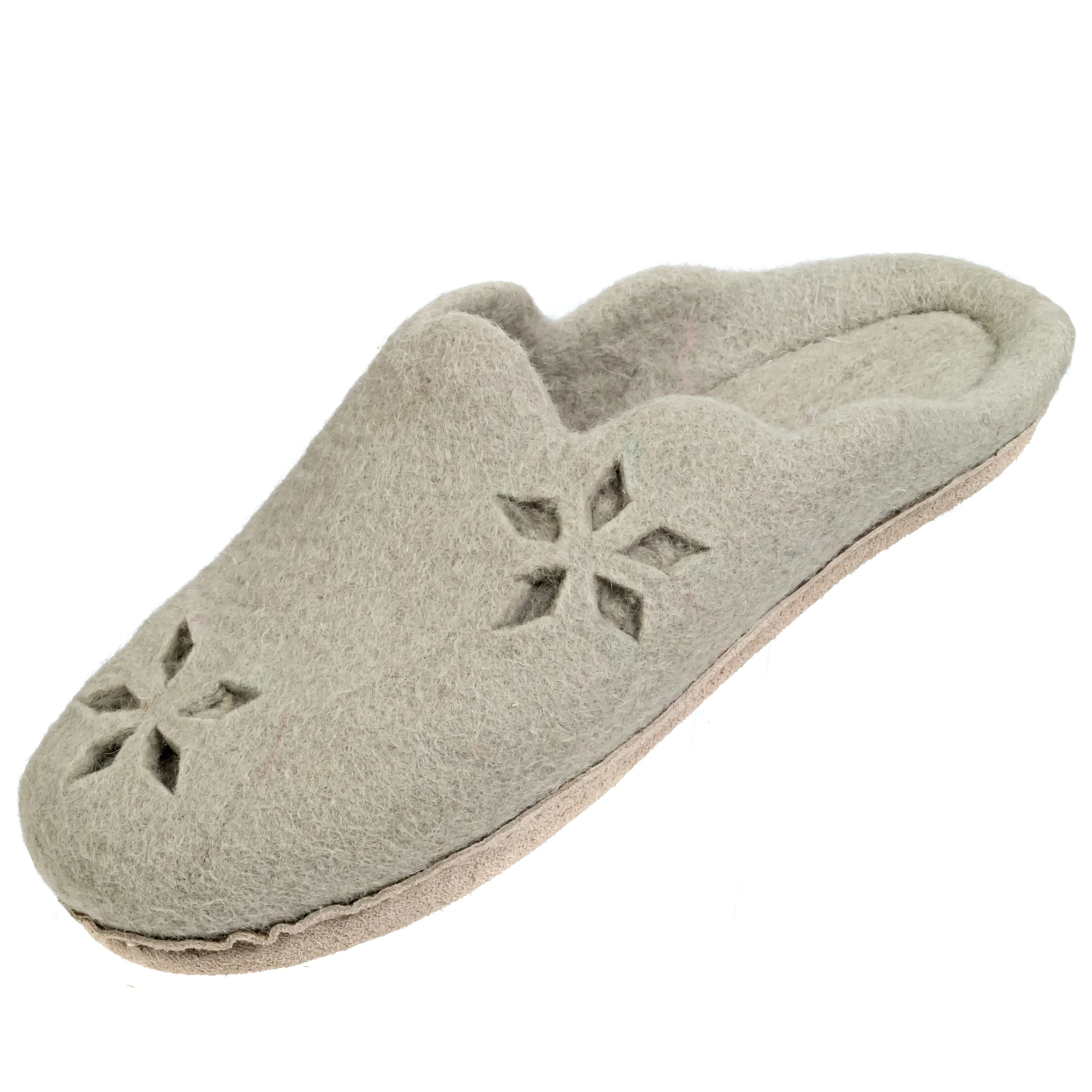 Herblandia Women's Cut Merino Wool Slipper Slide Comfort Walking Shoes Flipflop - Gray