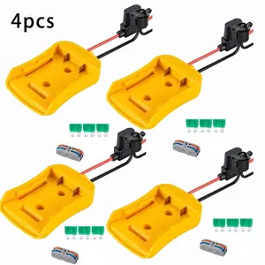 1/2/3/4pcs Power Tool Adapter, for Dewalt 18V/20V Max Battery Adapter Kit, with Switch Socket Power Supply, with Fuse Holder And 3 Fuses, DIY Battery Converter Connector, Home Electric Tool Parts Replacement