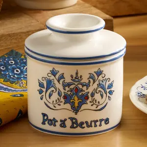 Art Nouveau Butter Bell Crock - French-Inspired Ceramic Butter Keeper