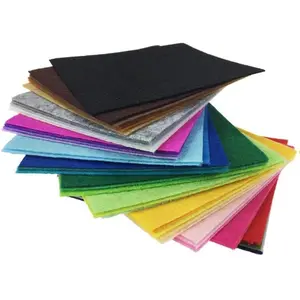 42pcs Felt Fabric Sheet 4"x4" Assorted Color DIY Craft Squares Nonwoven 1mm Thick