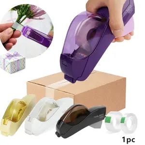 Gift Wrapping Machine with 2 Rolls of Tape, Automatic Tape Dispenser, Single Hand Operation, Abs Material, Ideal for Festive Gift Packaging