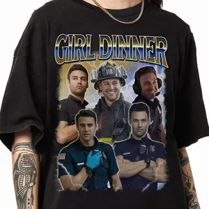 Retro Eddie Diaz Girl Dinner Shirt, Nine Eleven Shirt, 911 TV Series Tshirt, Eddie Diaz 90s Homage Shirt, Eddie Diaz Fan Gift, Birthday Gift Gift for Men and Women