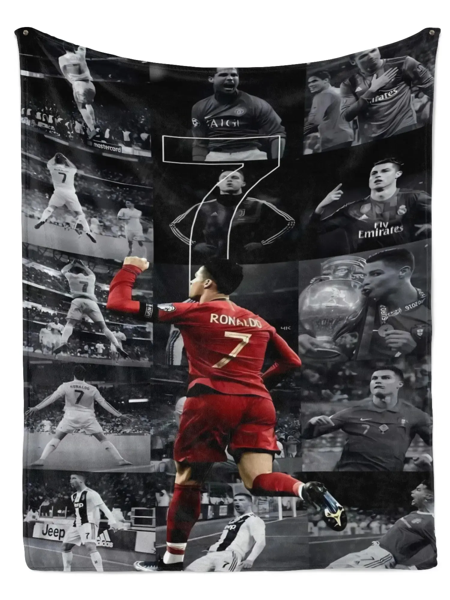 CR7 Ronaldo Football Star Fan Merchandise Throw Blanket - Ultra Soft, Warm, Lightweight, Cozy, Breathable, Wrinkle Resistant, Classic, Durable, Warmth Retentive All-Seasons Fashion Sports-Themed Blanket for Home/Camping, Sports-Themed Blankets