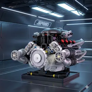 V8 Engine Model Kit, DIY Car Engine Assembly Blocks, Stem Learning Toy, Stem Building Blocks, Ideal for Kids, Teens, Adults, Perfect Gift for Holidays