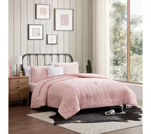 Wrangler Steer Head StripeReversible Plush Queen Comforter Set