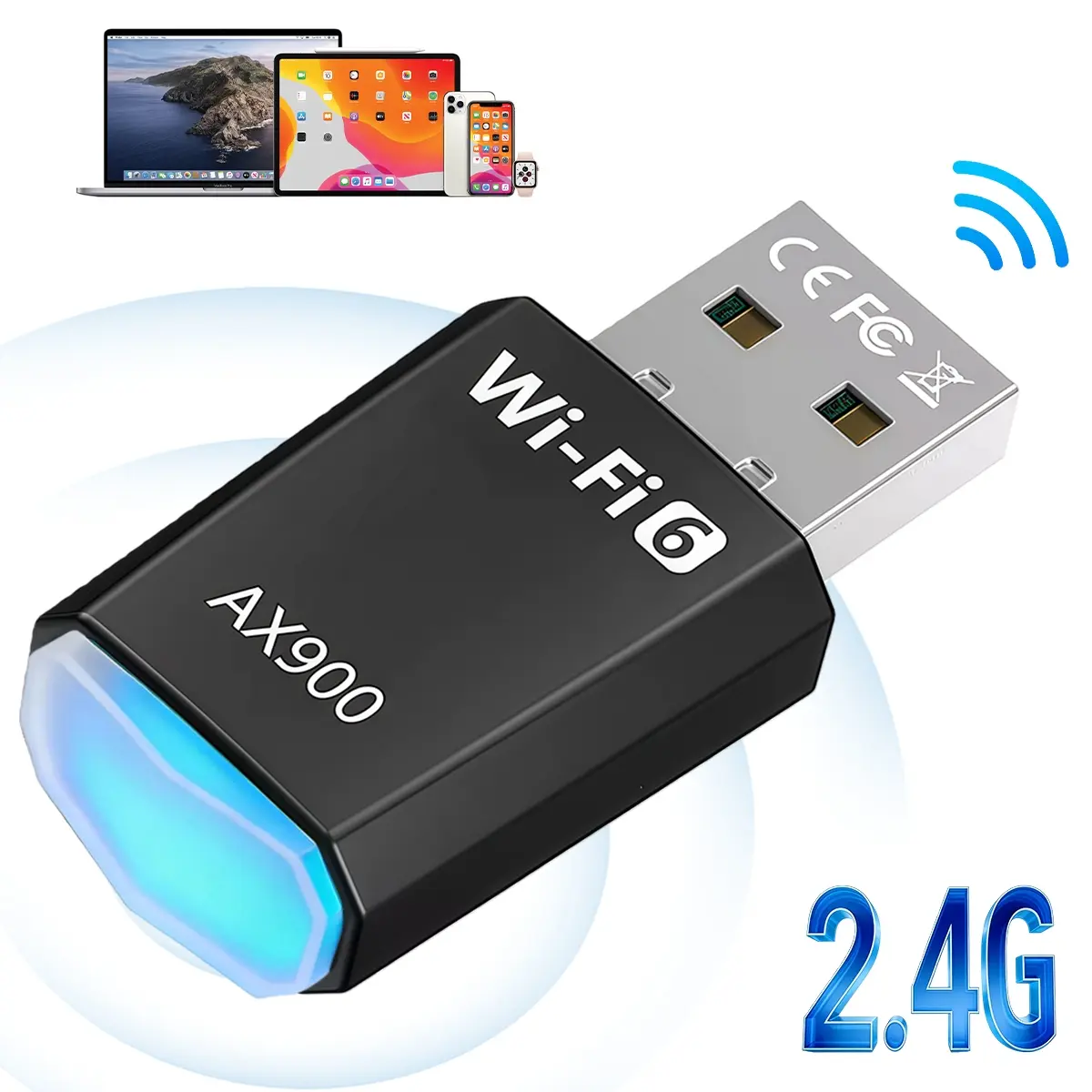 AX900 Dual Band WiFi 6 USB Dongle, Wireless Adapter Dongle, Usb Wifi Adapter For Desktop Pc, 5G/2.4G USB2.0 Wireless Network Card, WPA-PSK/WPA2 Safe Encryption, Stable Driver for Win7/8/8.1/10/11, Plug & Play