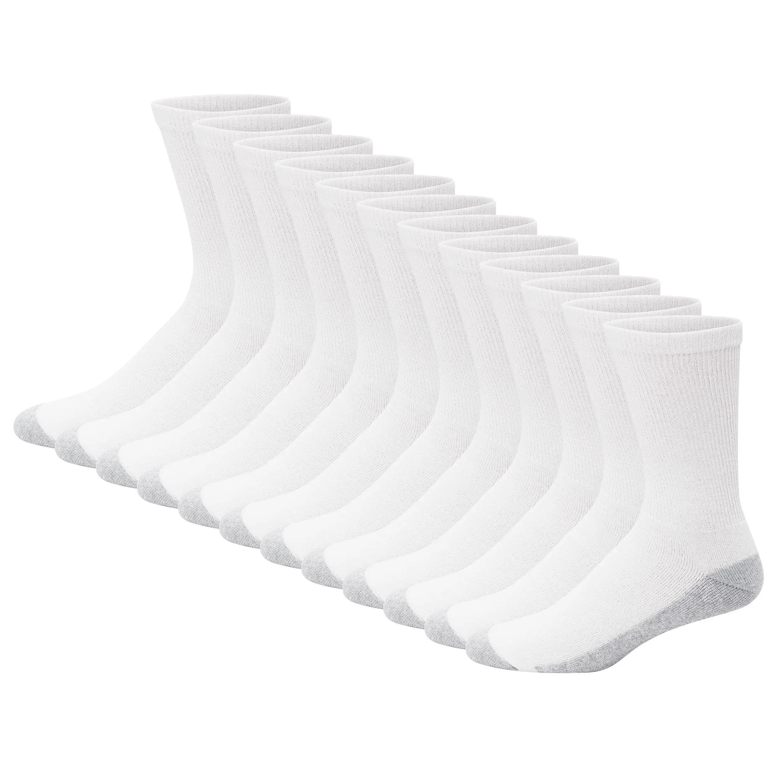 Mens Double Tough Durability Crew Socks 12 Pack Fits Shoe Sizes 6 12 Moisture Wicking Cushioned Work Socks