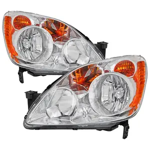 2005-2006 CR-V Factory Style JP Headlights with Amber Reflectors (Chrome Housing/Clear Lens)