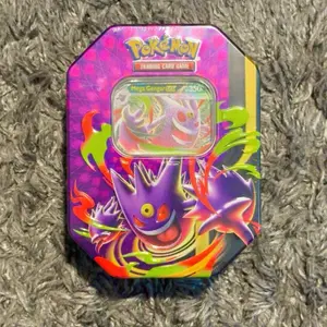 Pokemon Gengar Mega Moonlit Tin, Collectible Trading Cards, Trading Card Box