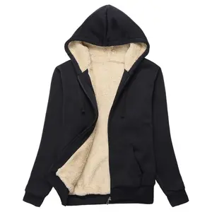 ZITY  Hoodies for Women Winter Fleece Sweatshirt - Full Zip Up Thick Sherpa Lined Hooded Jacket