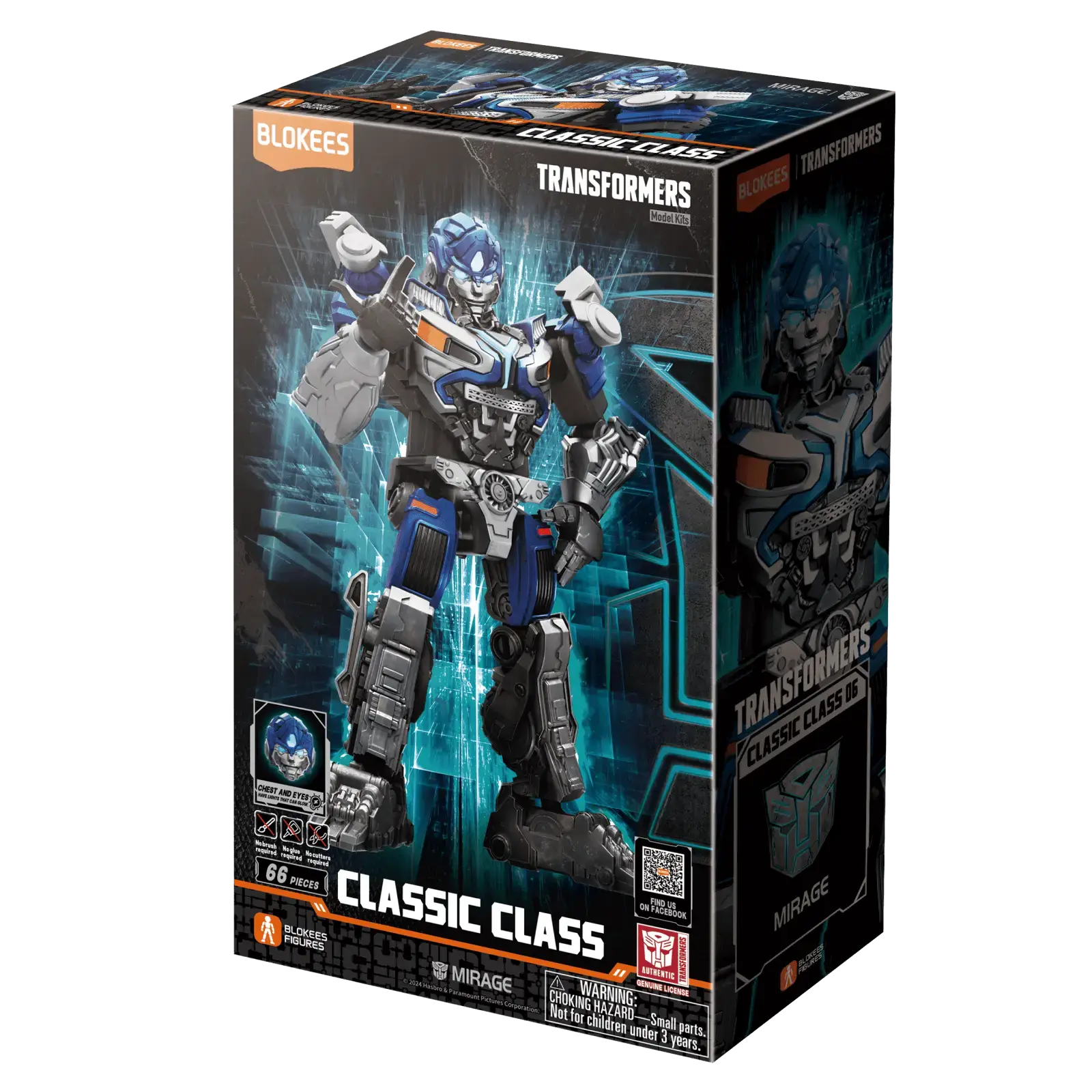 Blokees Transformers Classic Class Mirage 06 Rise of the Beasts DIY Model Kit Officially Licensed 20 Movable Joints