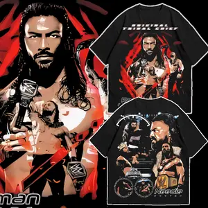 Roman Reigns Original Tribal Chief WWE Vintage Graphic T-Shirt WrestleMania Champion Collage Streetwear Heavyweight Cotton Unisex Fan Shirt