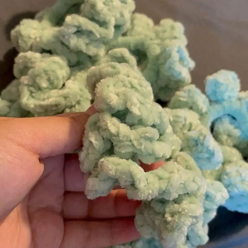 Velvet Crochet Scrunchie - Mint