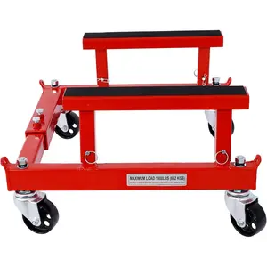 1500 Lbs Heavy Duty Engine Cradle Dolly for Motorcycle, ATV & UTV - Adjustable Width & Height, Steel Frame, 4×360° Swivel Wheels, Rubber Pads, Tie-Down Points - Ideal for Engine Repair