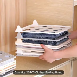 Heavy-Duty Plastic Stackable Clothes Folding Board - Portable Wardrobe Organizer with Space-Saving Suitable for Dorm & Home, Freestanding Hanging Shelf Board, Easy-Clean Shelves for Shirts, Dresses, Jeans Storage - Low-Profile Design, Ideal for