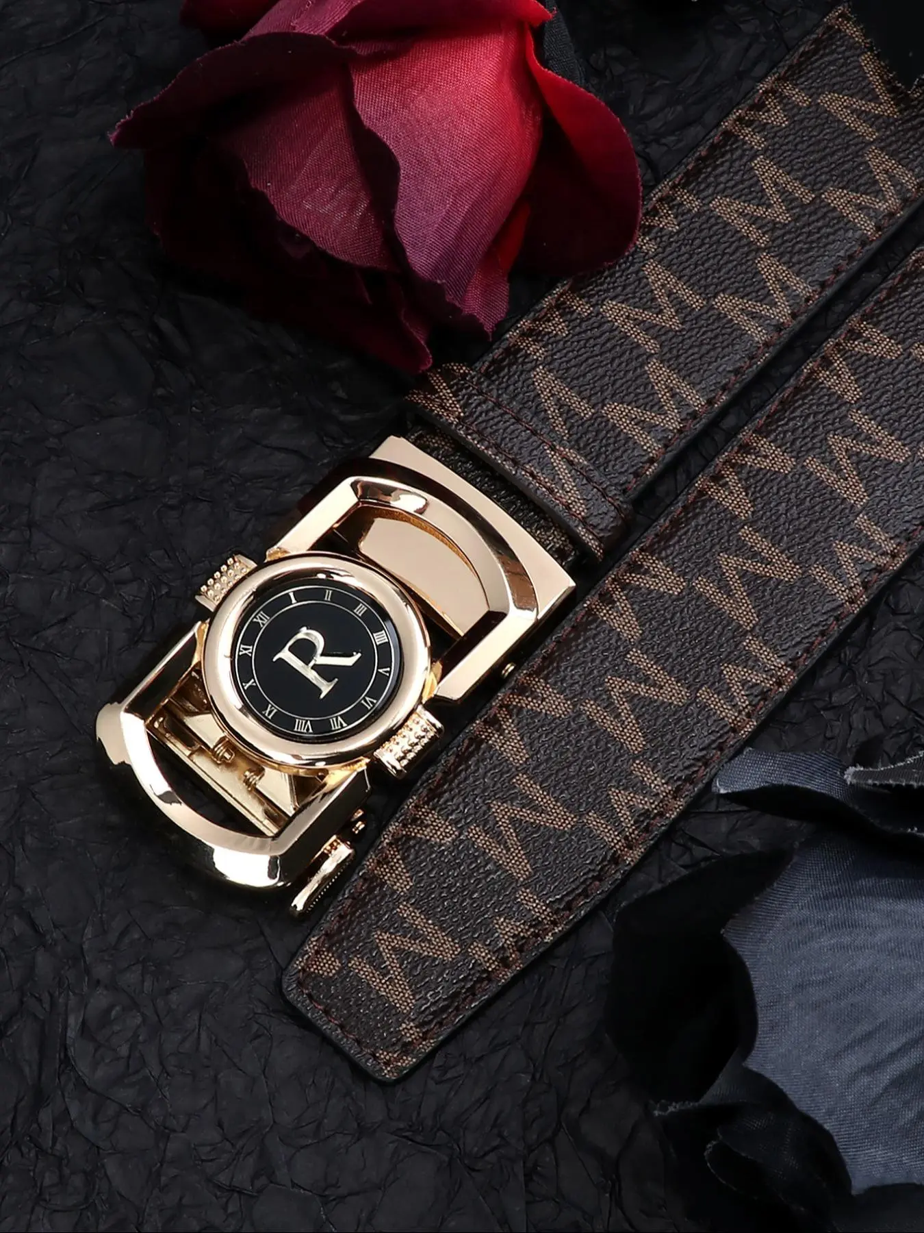 【Black Friday】Men's Business Fashion Letter R Leather Belt, Casual Versatile Waistband for Jeans & Trousers, Exquisite Birthday Gift #GLOBAL PICKS