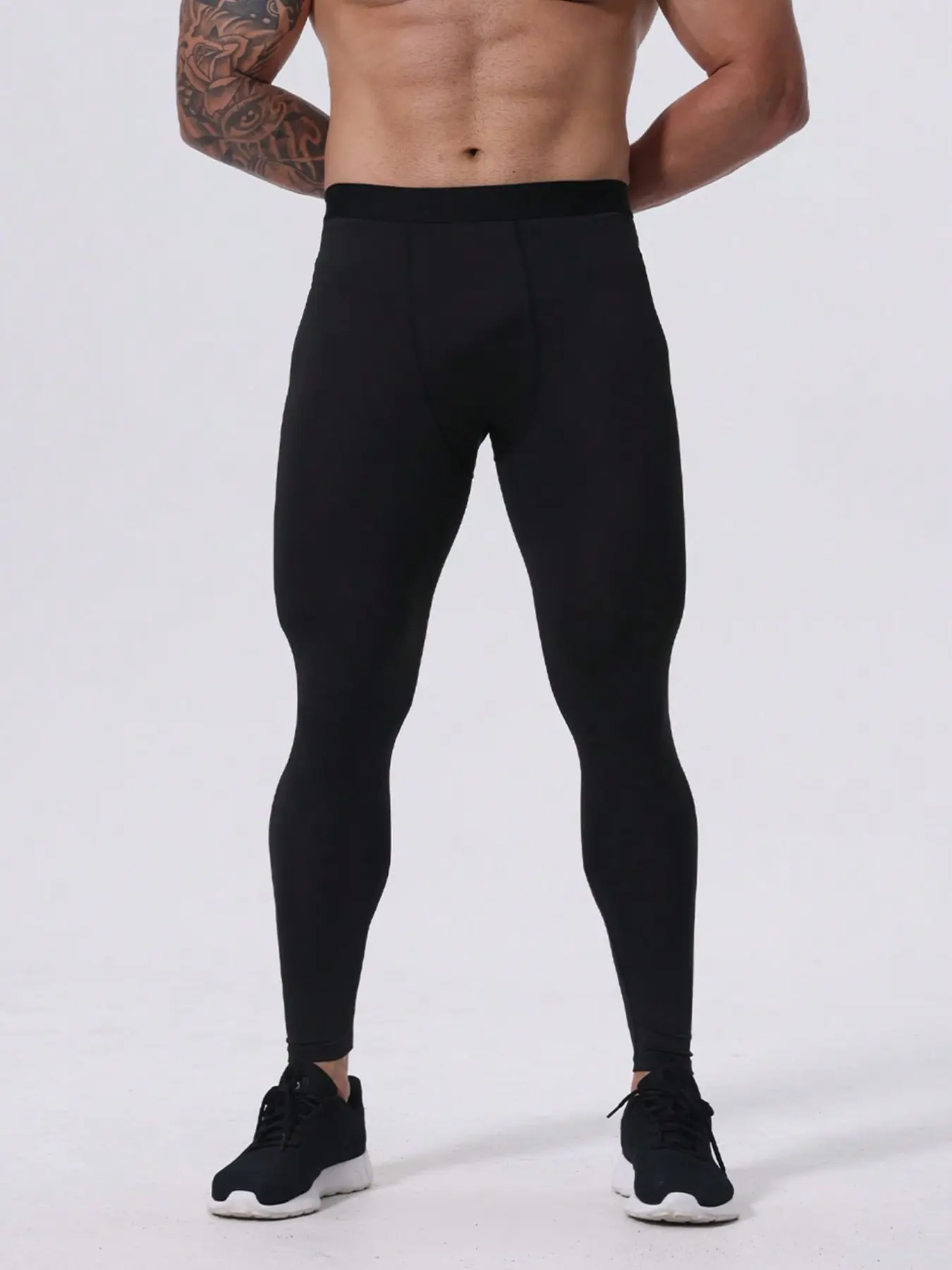 Men's Fitness Compression Pants, Sporty Tight-Fitting Bottoms, Breathable Athletic Bottoms, Quick-Dry Breathable High Stretch, Ideal for Running Gym Basketball, Sports Bottoms