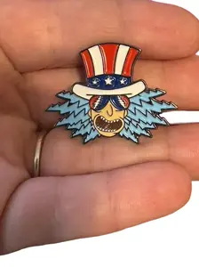 Enamel Pin Cycle Sam  US Blues Rick Collab Cartoon Fun Mashup Pin