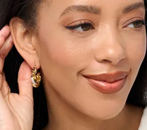 Diamonique Italia San Marco Hoop Earrings, Sterling Silver