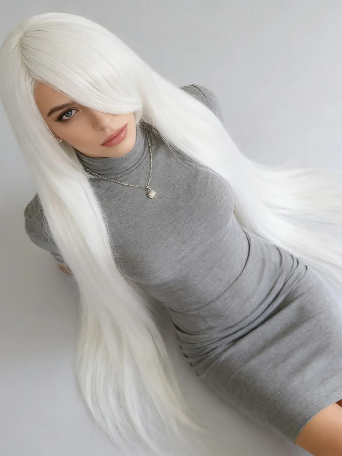 32-Inch Anime Pure Straight Synthetic Hair Wig with Bangs, Heat-Resistant Fiber, Natural Look, Adjustable Cap, Fun Wig, Synthetic Wigs, Perfect for Cosplay, Halloween, Parties