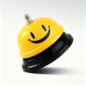 Colorful Desk Clock Home Decor Decorative Clock Fun Happy Face Call Bell Ring Office Kitchen Hotel Restaurant Perfect Workspace Organization School Classroom Clock