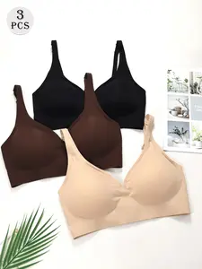 All Day Comfort No Dig Women's Wireless Bra, 3D Cut, Non-Slip No Spillage, 4 Rows Hooks Adjustable, Side Fat Control Anti-Sagging, Multiple Colors Available