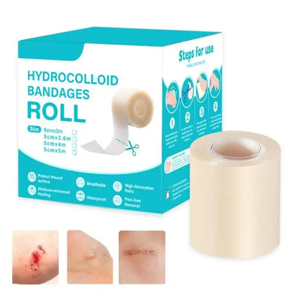 Hydrocolloid Wound Care Roll - Extra Large, Cuttable, Self-Adhesive, Waterproof Healthcare Bandage (60"x1.96") for First Aid, Blister Healing, Acne Treatment