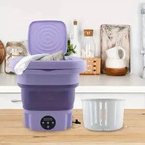 Portable Washing Machine, 12L Upgraded with Spin Basket Laundry Machine, 3 Cleaning Modes Suitable for Small Clothes, Foldable Design Ideal for Hotel, Home, Apartment and Campain