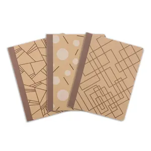 100% Recycled Kraft Composition Book (3 Pack) - Designs - 7.5in x 9.5in (07124)