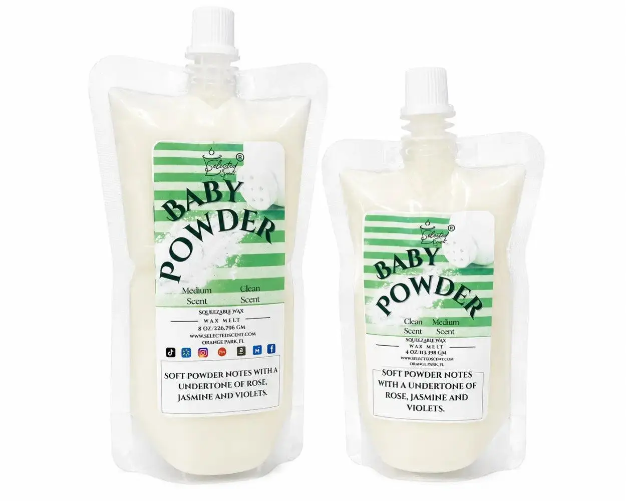 Baby Powder Squeezable Wax Melt by Selected Scent