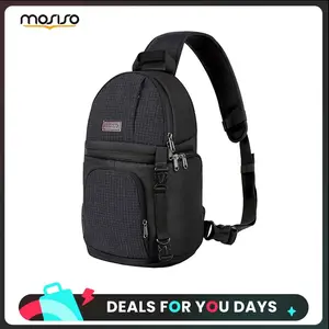 MOSISO Adjustable Camera Sling Backpack - Shockproof Fabric Shoulder Bag with Tripod Holder, Removable Inserts, Anti-Theft Pocket, Fits DSLR/SLR/Mirrorless Cameras (Canon, Nikon, Sony), Smartphones (Travel, Vlog Accessories)