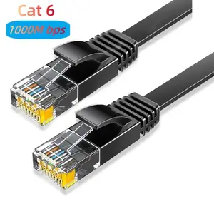 MIZIQIER CAT 6 Ethernet Cable, 1 Count 10Gbps Network Cable, Flat Design Fast Speed RJ45 Internet LAN Computer Solid Patch Cord for PS4/5, Xbox, Router, Modem