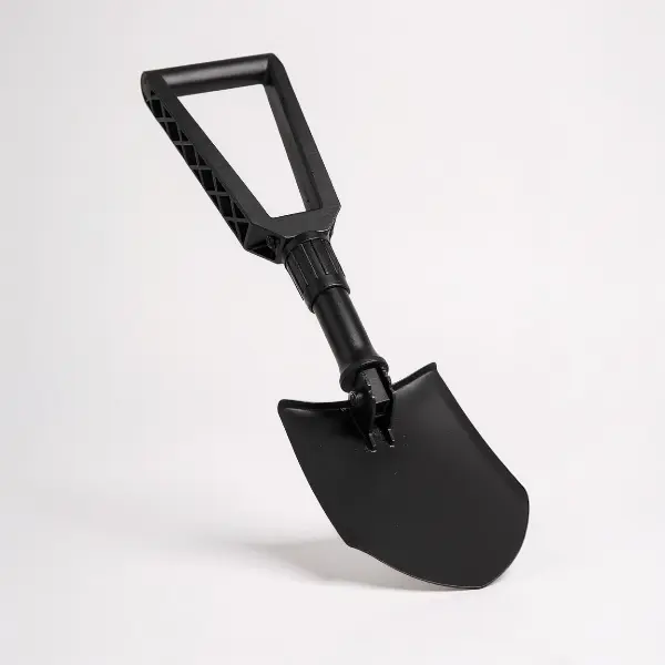 USGI Style Tri-Fold Shovel - Durable Aluminium Digging Tool, Molded Polycarbonate Handle, MIL-SPEC, Multi-Angle Lock, 2.11 lbs, 23in Unfolded, 9.5in Folded, Compact Portable for Sand/Mud Garden Use, Durability, 23” Unfolded