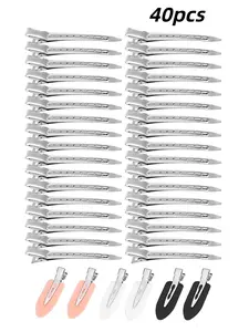 40 Hair Clips for Women, Hair Clip Set, Crocodile Metal Hair Clips, Alligator Hair Clips, 34 Duckbill Split Clips, 6 Crease-Free Clips, Stylish and Durable Hair Accessories