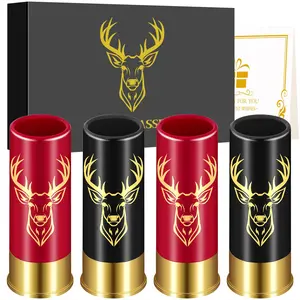 Creative Deer Head Bullet Plastic Shot Glass Set, Unique Drinking Glassware for Birthday Party & Gifting, Festive Bar Supplies