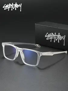 SUPKLEY TR-90 Lightweight Material Anti Blue Light Glasses, Unisex Business Style Glasses, Stylish Square Frames With Plain Square Frame For Outdoor Play/Daily Wear, Square Frame Eyeglasses, Square Frame Eyewear