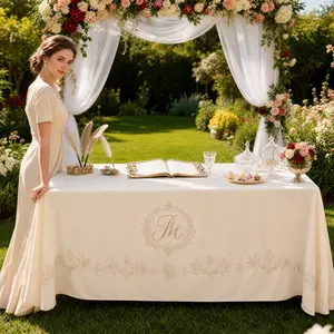 Custom Waterproof  Tablecloth with Logo – Personalized Event, Trade Show & Vendor Table Cover, Promotional Banquet & Craft Show Table Throw