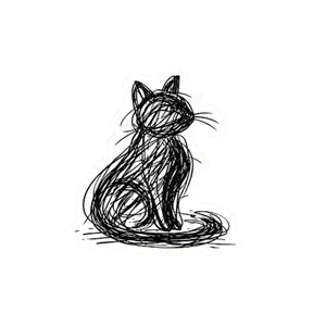 Scribble Cat Vinyl Sticker (1.85" x 2") Scribble Cat Vinyl Sticker (1.85" x 2")