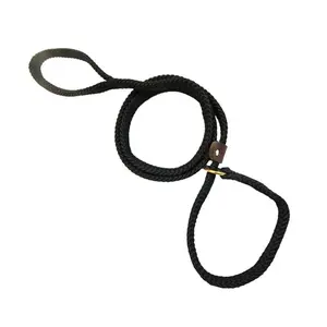 Lone Wolf 212 MAIN 0.63 in. Flat Braid MFP Dog Lead - Raspberry, Adjustable Tab, Slip Loop Braided Leash