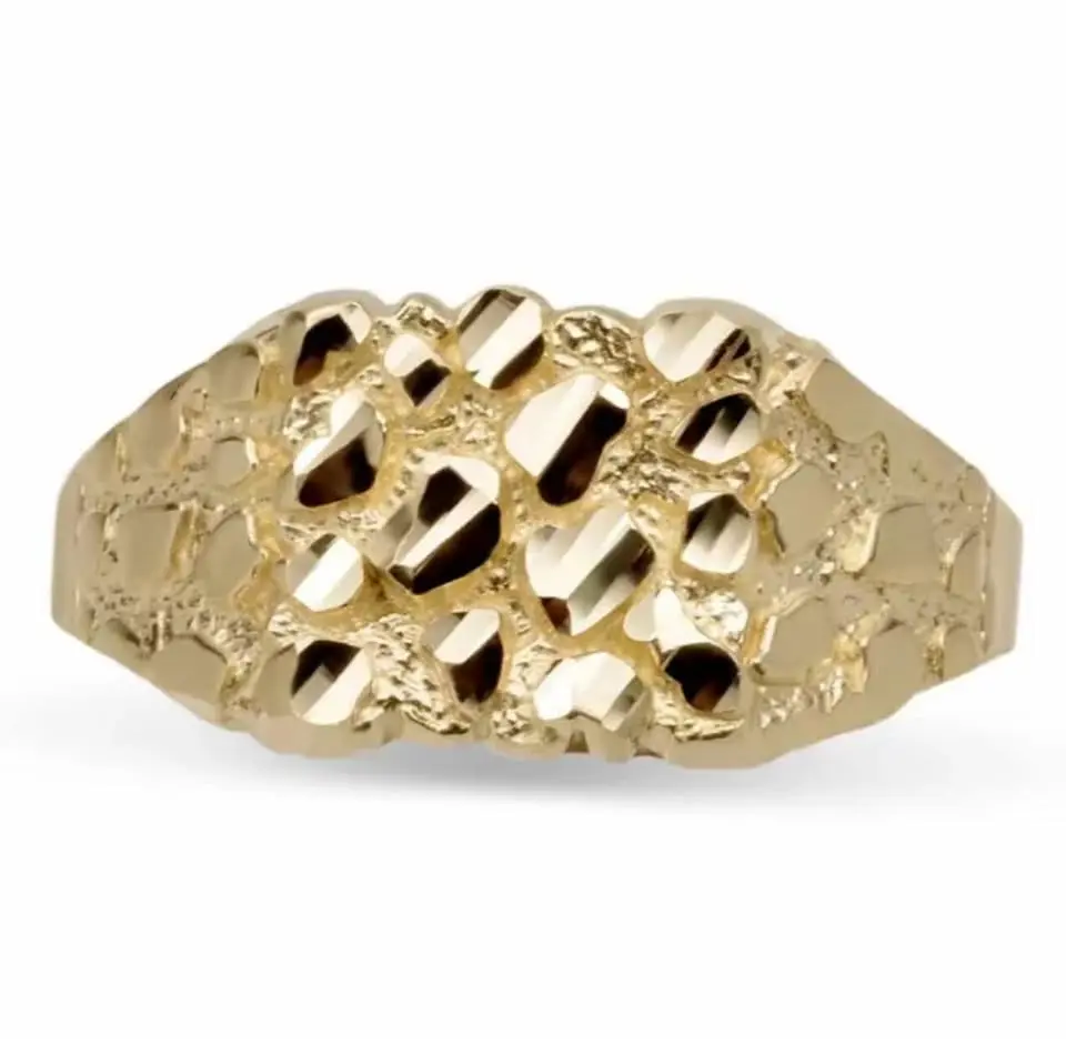 10k Nugget Ring Gold Finish