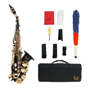 Bb Soprano Saxophone, Brass Instrument for Beginners and Adults, High Quality Small Curved Pipe, Factory Direct Sales